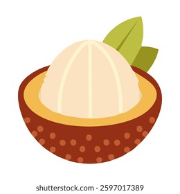 Rambutan fruit icon. Flat illustration of pulasan fruits vector sign for web design.
