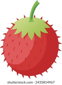 Rambutan fruit vector icon vector isolated on white background