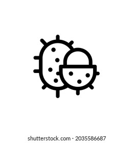 Rambutan Fruit Vegetable Food Monoline Symbol Icon Logo for Graphic Design UI UX and Website