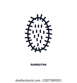 rambutan icon. Thin line rambutan icon from vegetables and fruits collection. Outline vector isolated on white background. Editable rambutan symbol can be used web and mobile