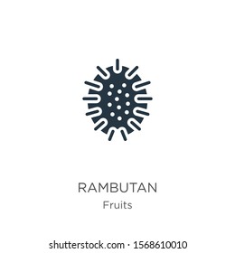 Rambutan icon vector. Trendy flat rambutan icon from fruits collection isolated on white background. Vector illustration can be used for web and mobile graphic design, logo, eps10
