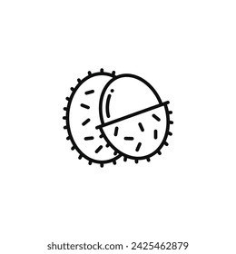 Rambutan line icon isolated on white background