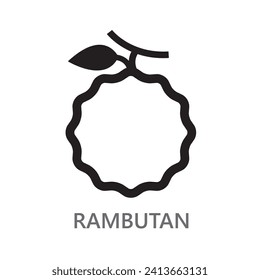 rambutan, imagen vectorial de icono de línea de rambutan.