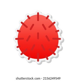 Rambutan sticker icon, Vector, Illustration.