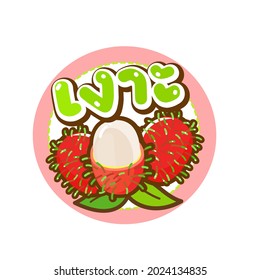 Rambutan Thai Fruit in Thai Language it mean “Rambutan ” 