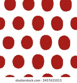 Rambutan tropcal fruit seamless pattern background