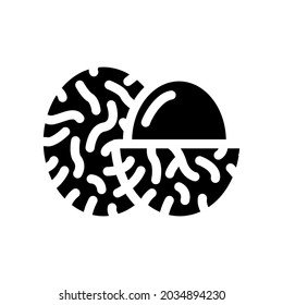 rambutans fruit glyph icon vector. rambutans fruit sign. isolated contour symbol black illustration