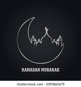 Ramdan Kareem creative Design with dark background vector 
