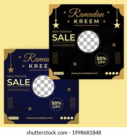 Ramdan kareem new fashion sale social media banner 