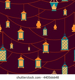 Ramdan Kareem seamless pattern background in vector