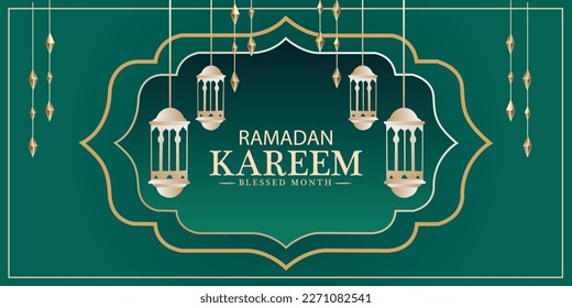 Color de forma de gradiente temporal de kareem de Ramdan color verde y oro