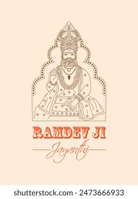 Ramdevji or Ramsha Pir Jayanthi greetings design. Vector illustration design template.