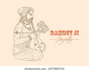 Ramdevji or Ramsha Pir Jayanthi greetings design. Vector illustration design template.