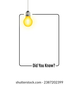 Rame con una bombilla colgante como, ¿sabes? Concepto de receta fácil o pensamiento fuera de la caja o hechos importantes. Esbozar diseño de arte de banner web lineal de tendencia simple y plana. Ilustración del vector