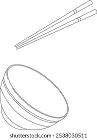 ramen bowl with chopstick, Japanese style object, vector illustration