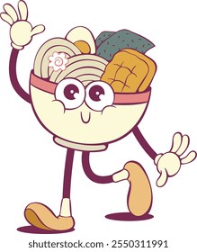 Ramen bowl cute cartoon character