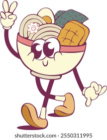 Ramen bowl cute cartoon character