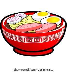 Ramen Bowl Emote Cartoon Vektor: Stock-Vektorgrafik (Lizenzfrei