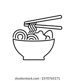 Ramen bowl icon. Simple ramen bowl icon for social media, app, and web design. Vector illustration