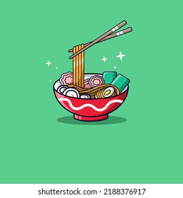 Diseño del logotipo de la ilustración de Ramen bowl