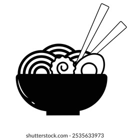 Ramen bowl illustration, ramen noodles illustration