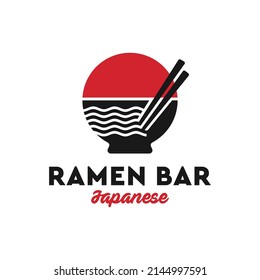 Ramen bowl logo design template