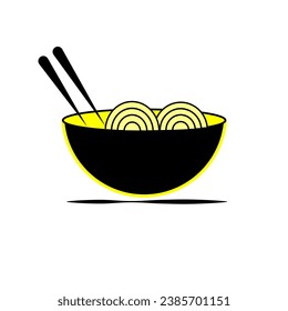 ramen in a bowl logo design vector graphic icon symbol illustration