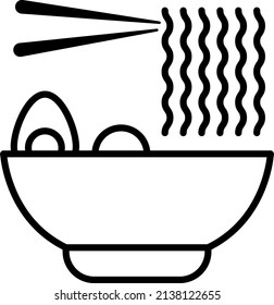 Ramen Bowl Outline Food Icon 