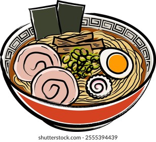 Ramen brush strokes vector illustration