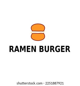 Ramen burger vector logo template.