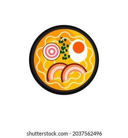 Ramen cartoon on white background.