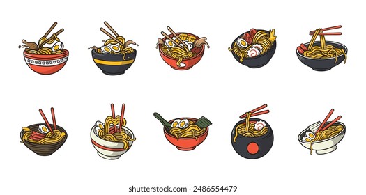 Ramen Cartoon Set Collection Set