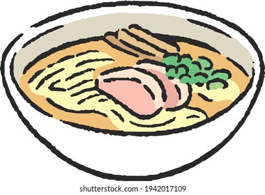 
Ramen with char siu, green onions and menma