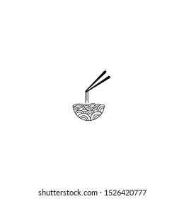 ramen chopsticks logo vector concept with simple style
