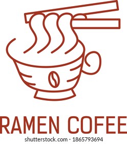 Plantilla de logotipo de Ramen Cofee. ideas de concepto de logotipo