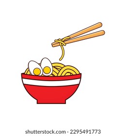 Ramen Creative Premium Illustration Design, Best Delicious Asian Food Vector
