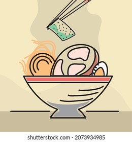 ramen delicious menu traditonal design