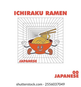 ramen design retro vector sticker 