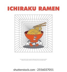 ramen design retro vector sticker 