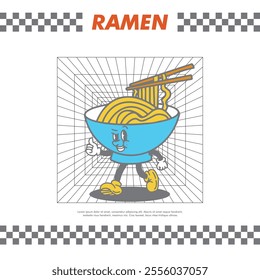 ramen design retro vector sticker 