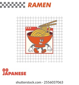 ramen design retro vector sticker 