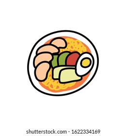 ramen doodle icon, vector illustration