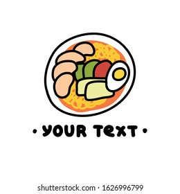 ramen doodle icon, vector illustration