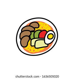 ramen doodle icon, vector illustration