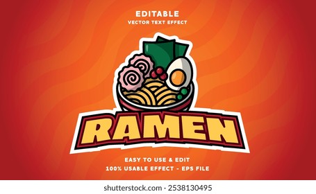 ramen editable logo and text effect