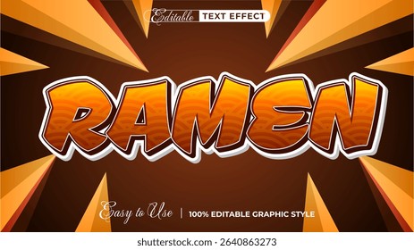ramen editable text effect, lettering typography font style