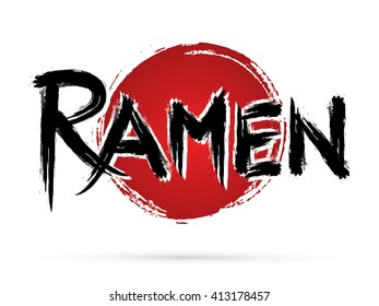 Ramen, Font designed graphic vector