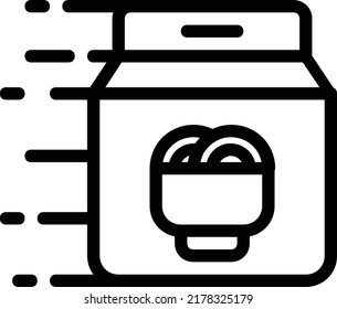 Ramen food delivery icon with box packaging or take away.