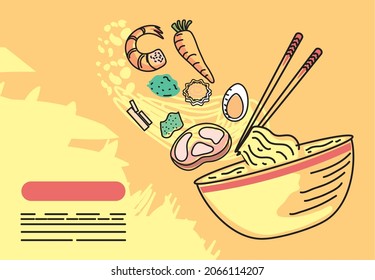 ramen food and sticks design