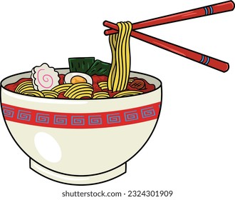 Ramen food vector illustration png